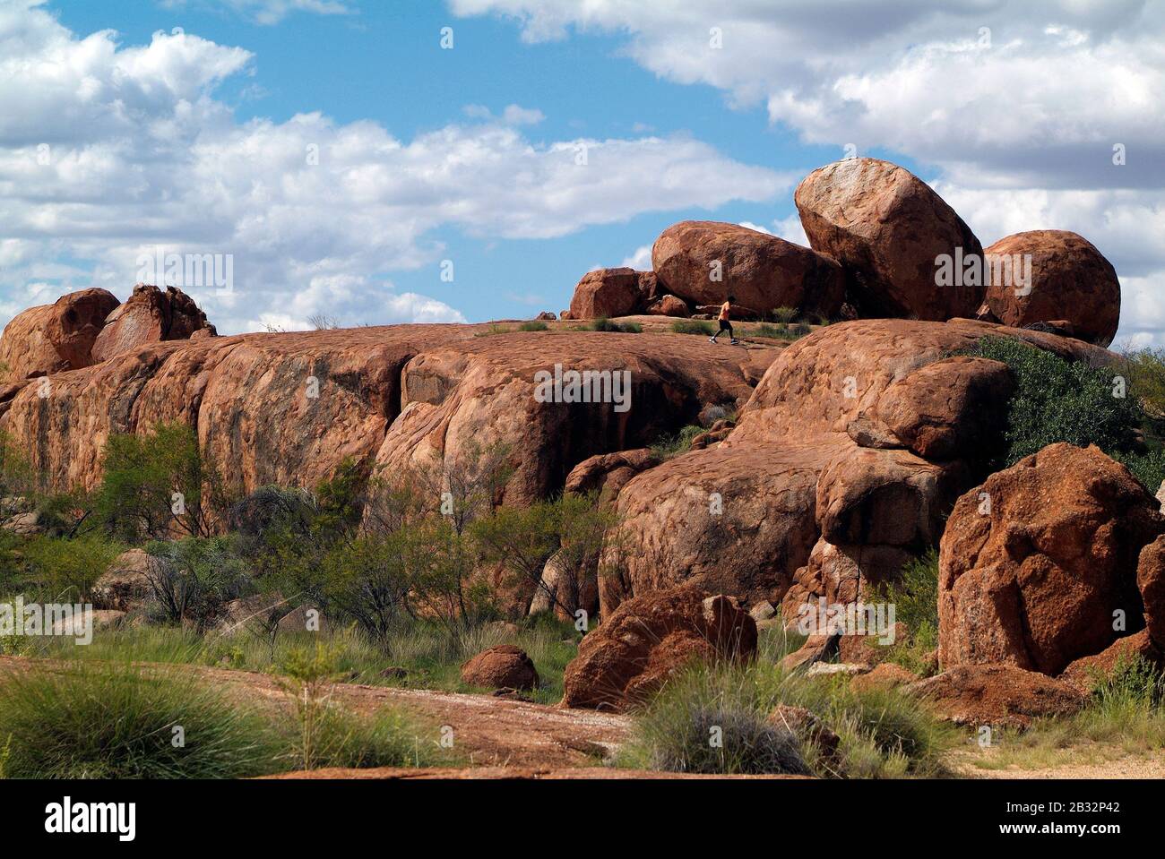 Australia, rock formation of Devils Marbles aka Karlu Karlu by Aborigines inhabitants Stock Photo