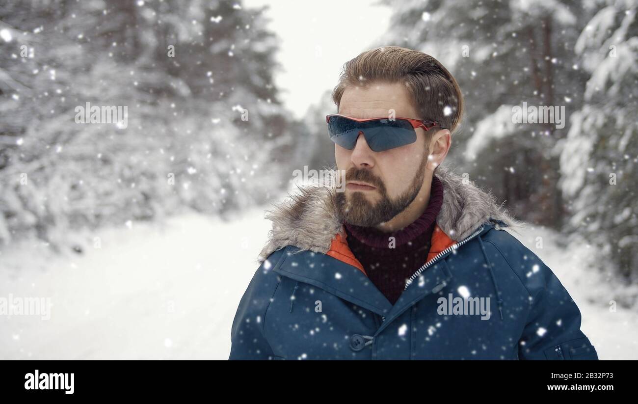 Portrait man walking forest hi-res stock photography and images - Alamy