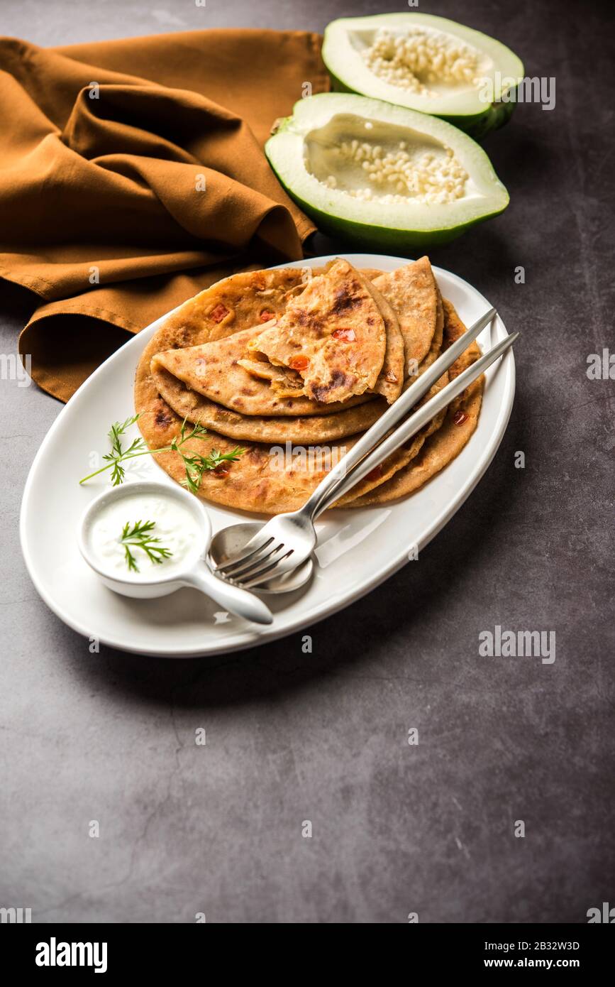 Raw Papaya Paratha or Papita ke Parathe made using Made using papaya