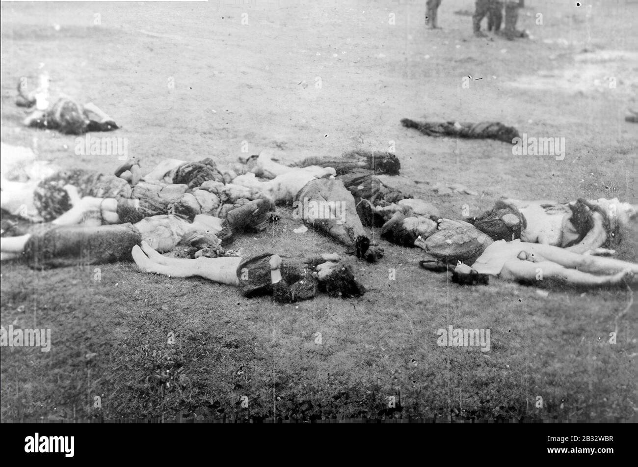 Murdered Jews during the liquidation of the Węgrów ghetto in September 1942. Stock Photo