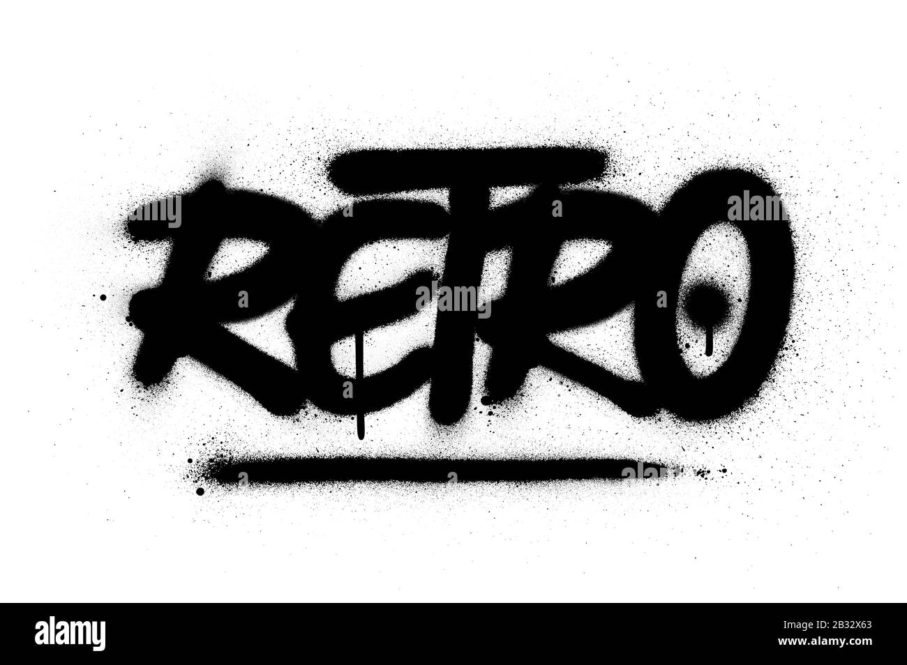 graffiti retro word sprayed in black over white Stock Vector