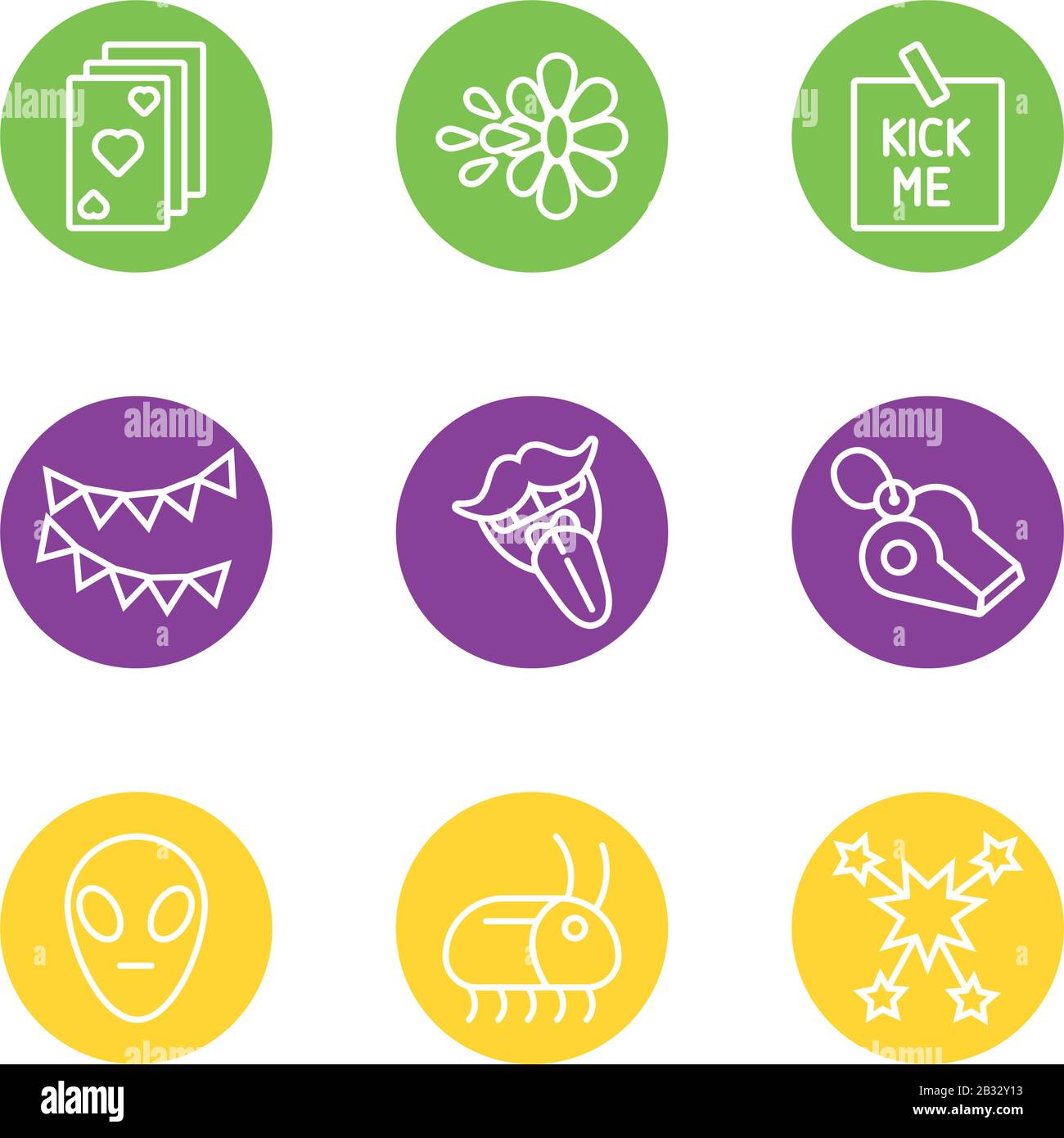 bundle of fools day set icons Stock Vector