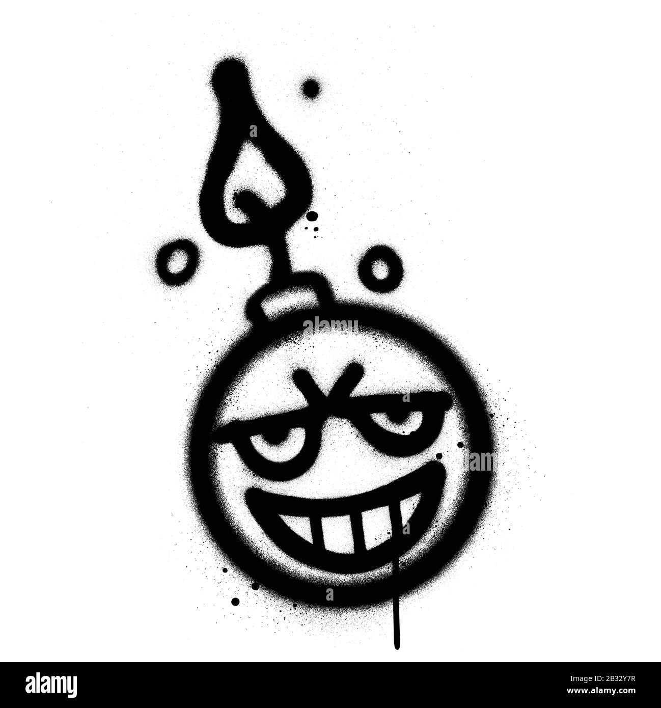 graffiti sneaky bomb sprayed in black over white Stock Vector Image & Art -  Alamy
