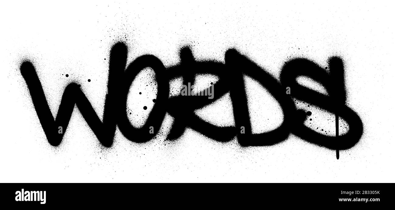 Graffiti words Black and White Stock Photos & Images - Alamy