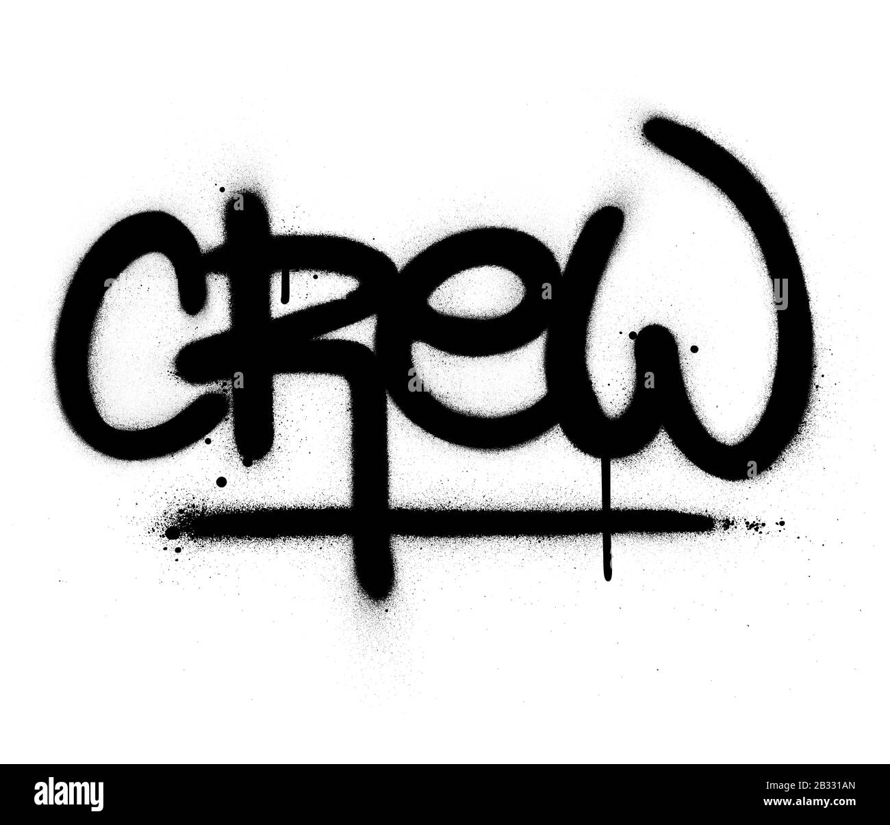 graffiti crew word sprayed in black over white Stock Vector Image & Art