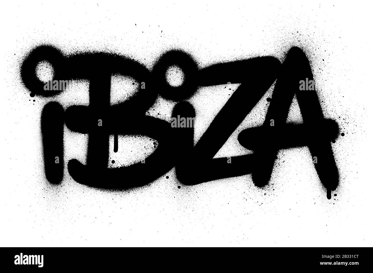 graffiti Ibiza word sprayed in black over white Stock Vector