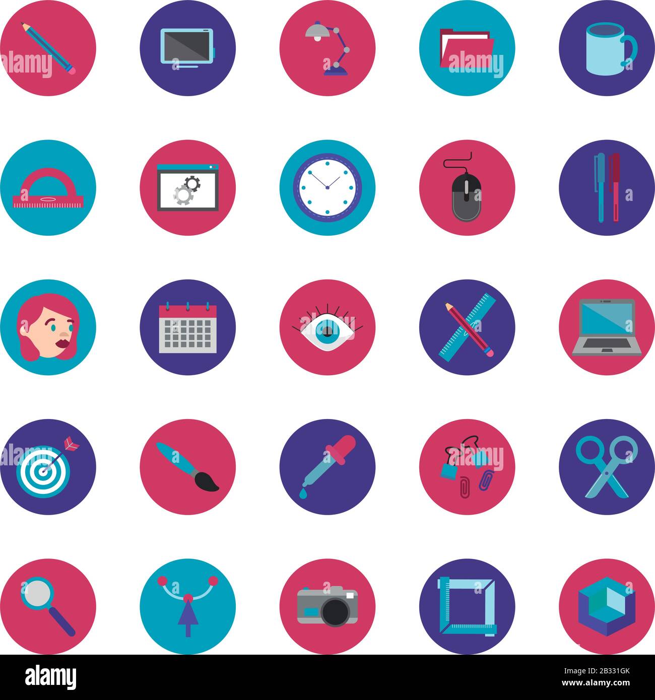 bundle of designer set block and flat icons Stock Vector Image & Art ...