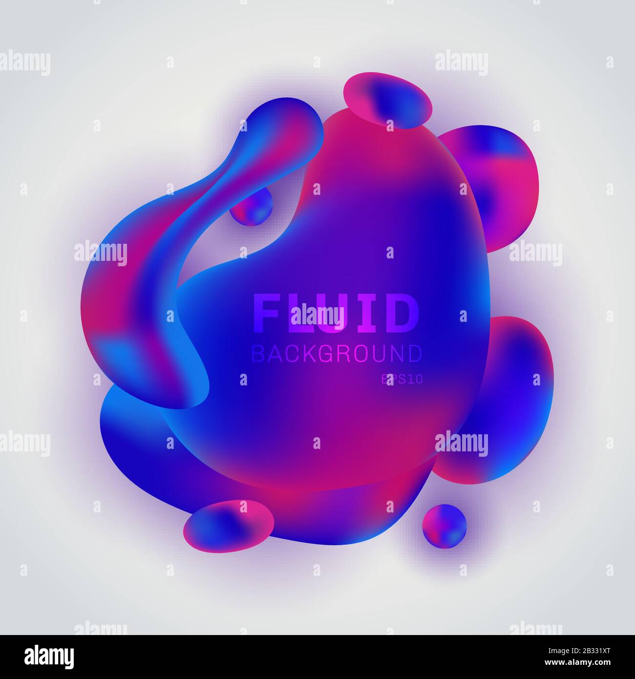 Abstract Fluid Pink and Blue Gradient Shape Isolated on White ...