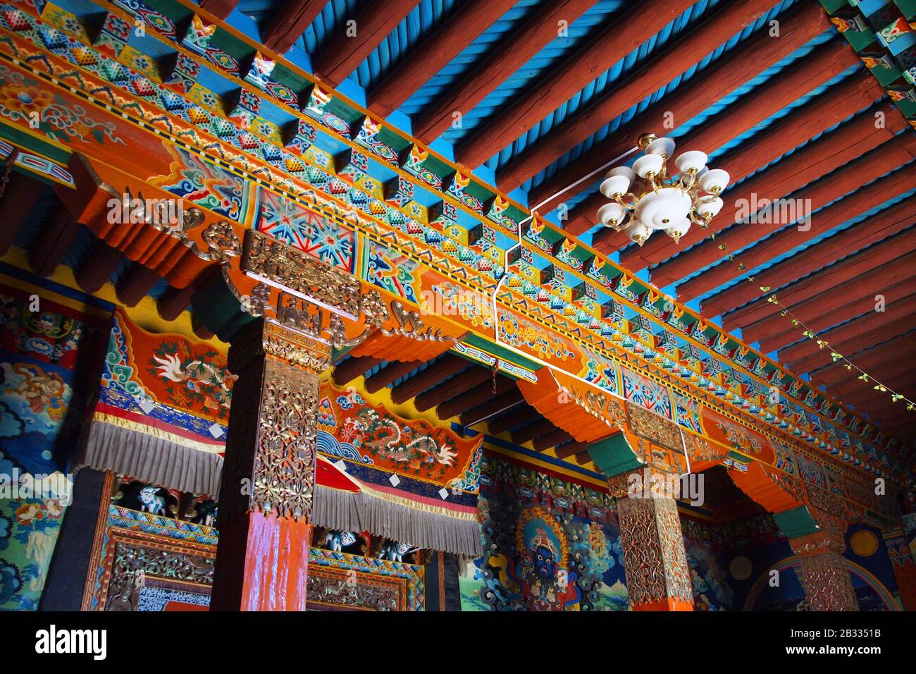 interior View of colorful Tibetan monastery,china Stock Photo