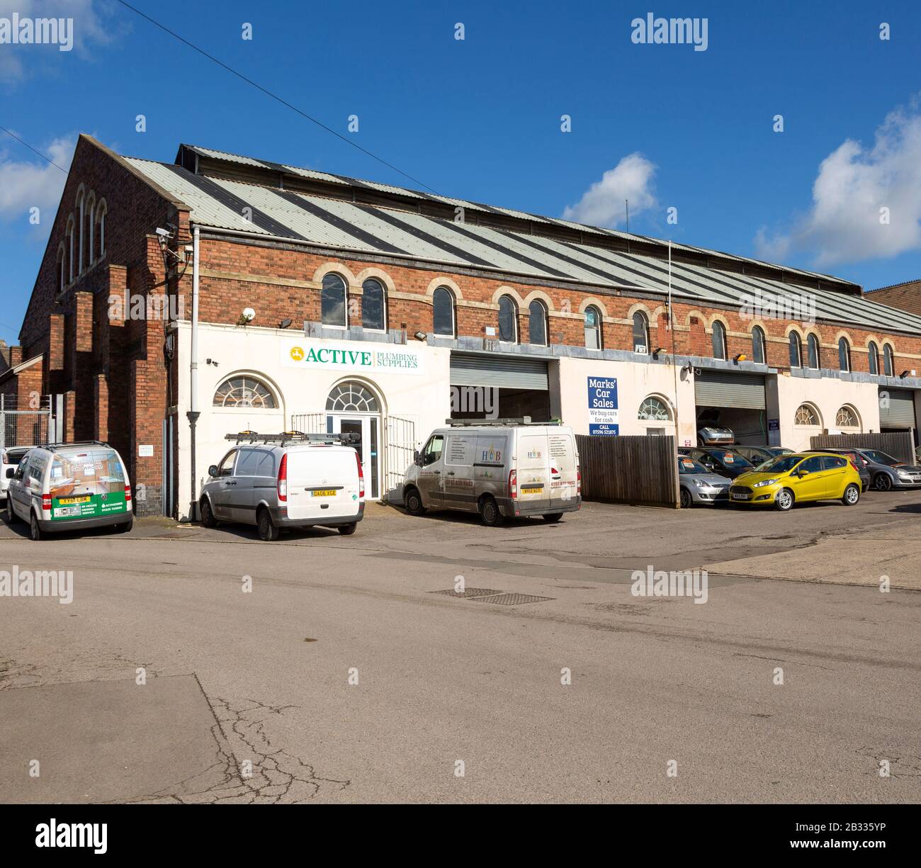 Signs for businesses on Maltings Industrial Estate, Trowbridge