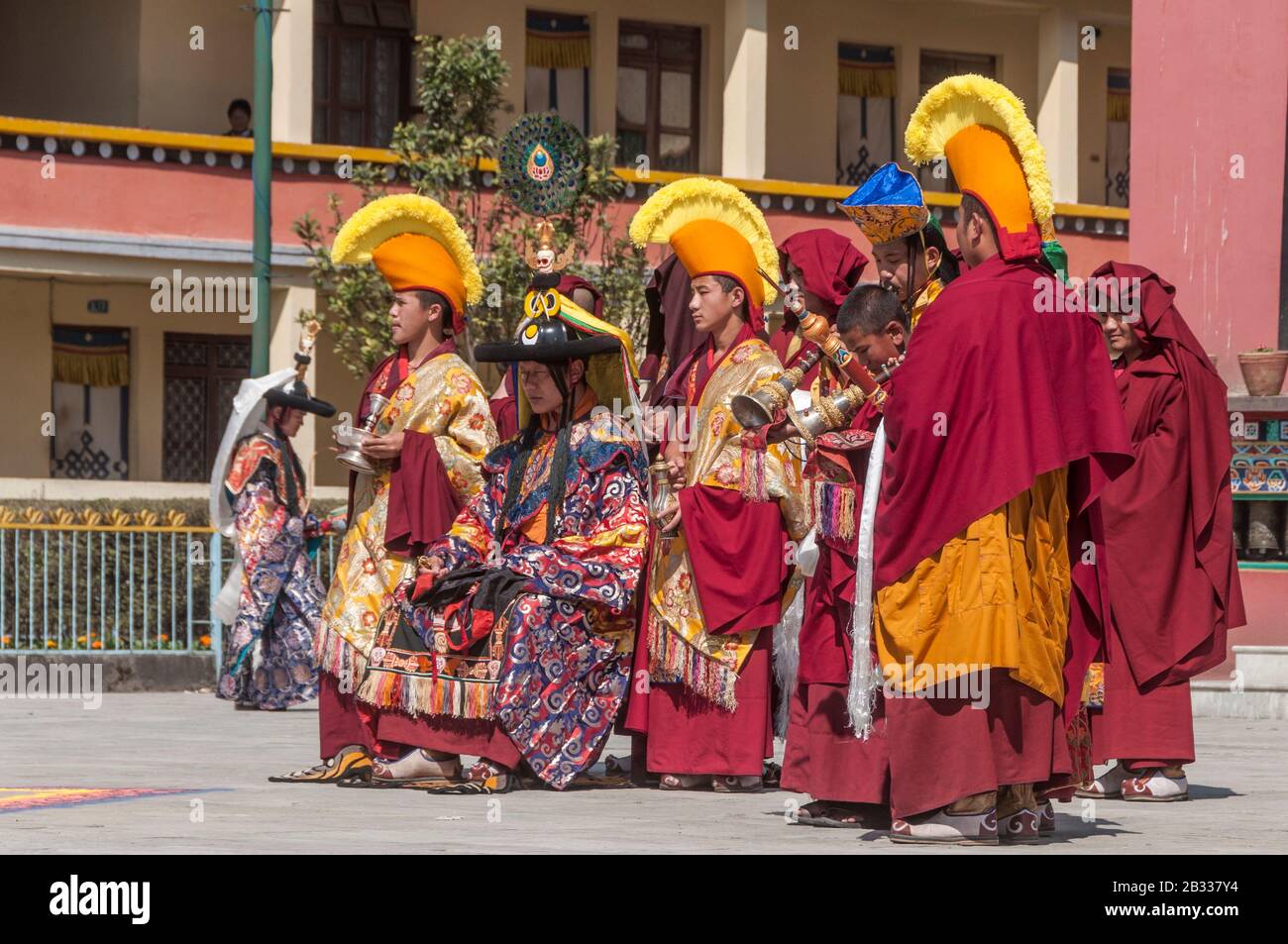 Kathmandu, Nepal – February 19, 2012: The Tibetan Buddhist community celebrate Losar, (Tibetan New Year) at Shechen Monastery near Boudhanath. Stock Photo