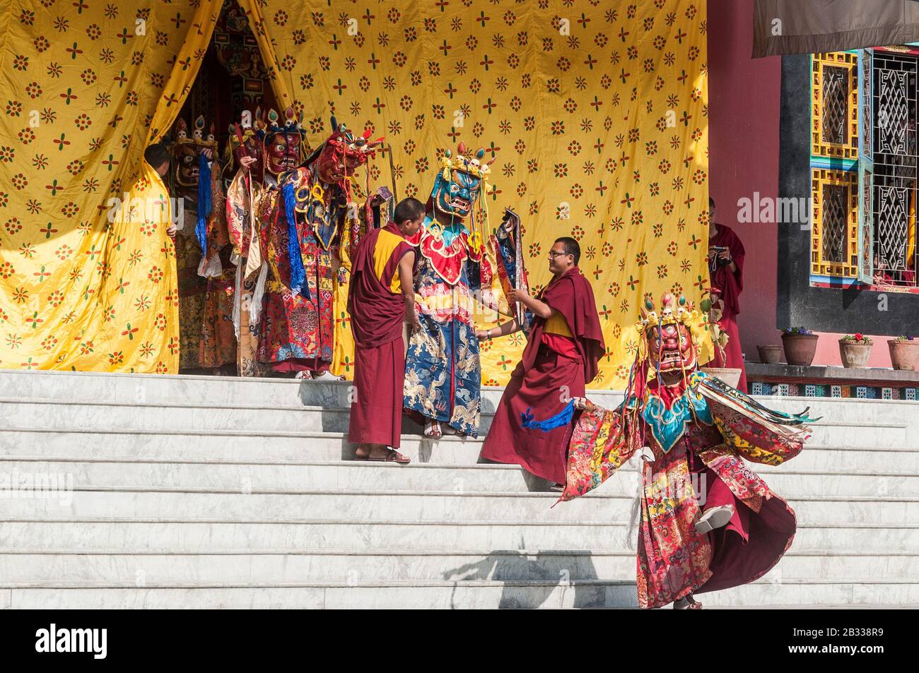 Kathmandu, Nepal – February 19, 2012: The Tibetan Buddhist community celebrate Losar, (Tibetan New Year) at Shechen Monastery near Boudhanath. Stock Photo