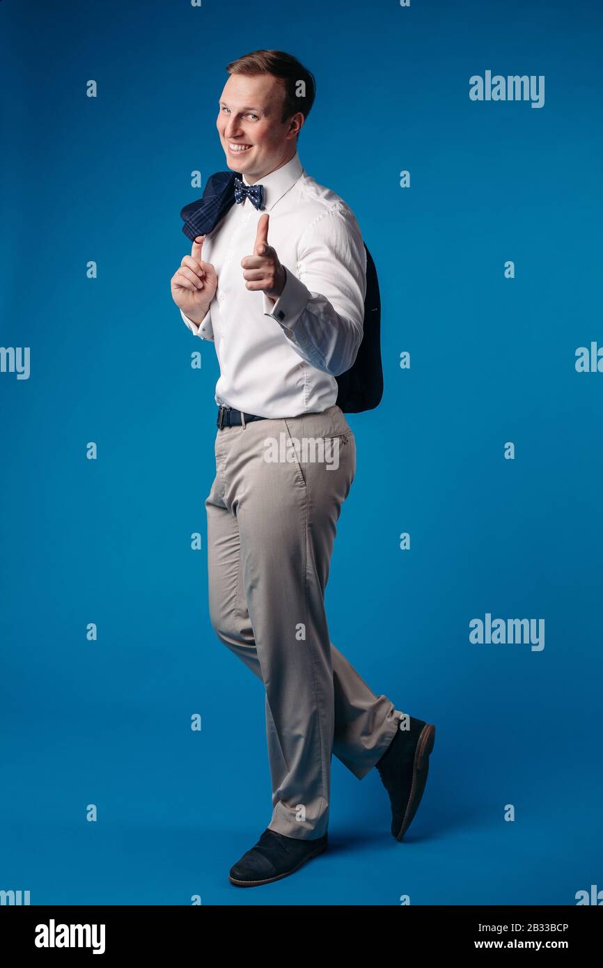 Portrait of handsome man in black suit Stock Photo - Alamy