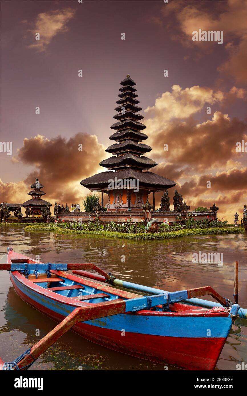 Temple Ulun Danu Bratan In Beratan Lake At Bedugul Bali Indonesia