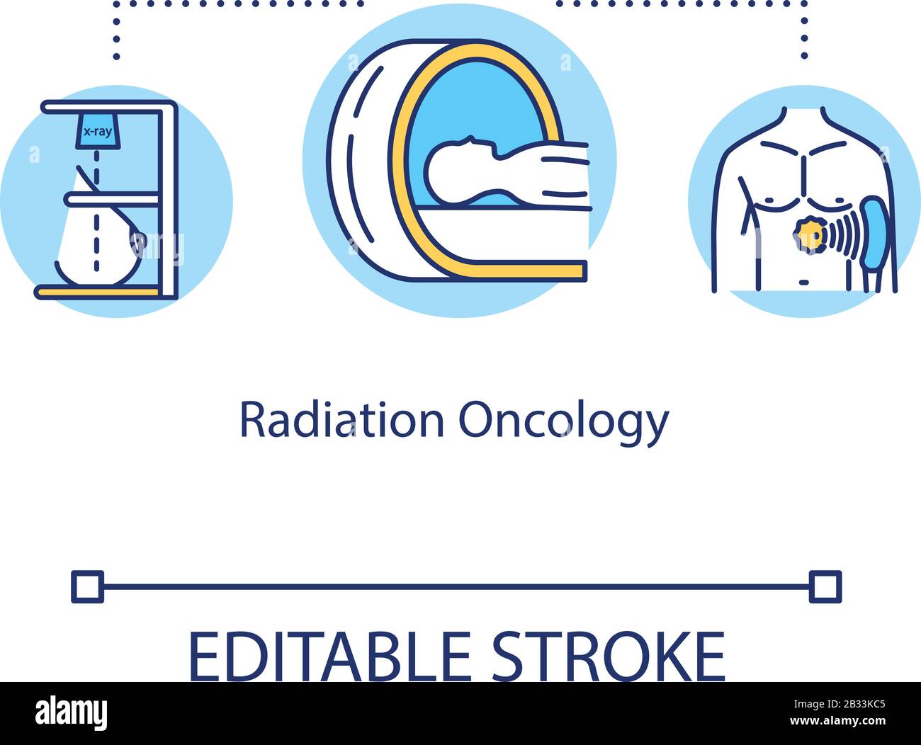 Radiation oncology concept icon. Cancer treatment idea thin line