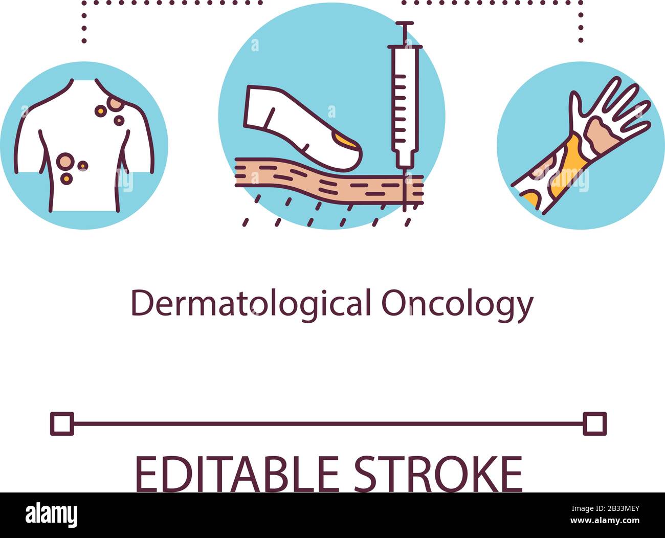 Dermatological oncology concept icon. Skin cancer treatment idea thin ...