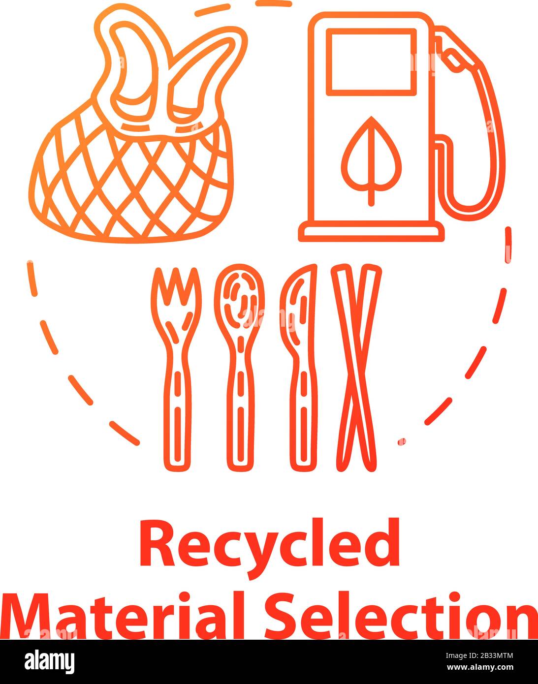 Recycled material selection concept icon. Environment protection