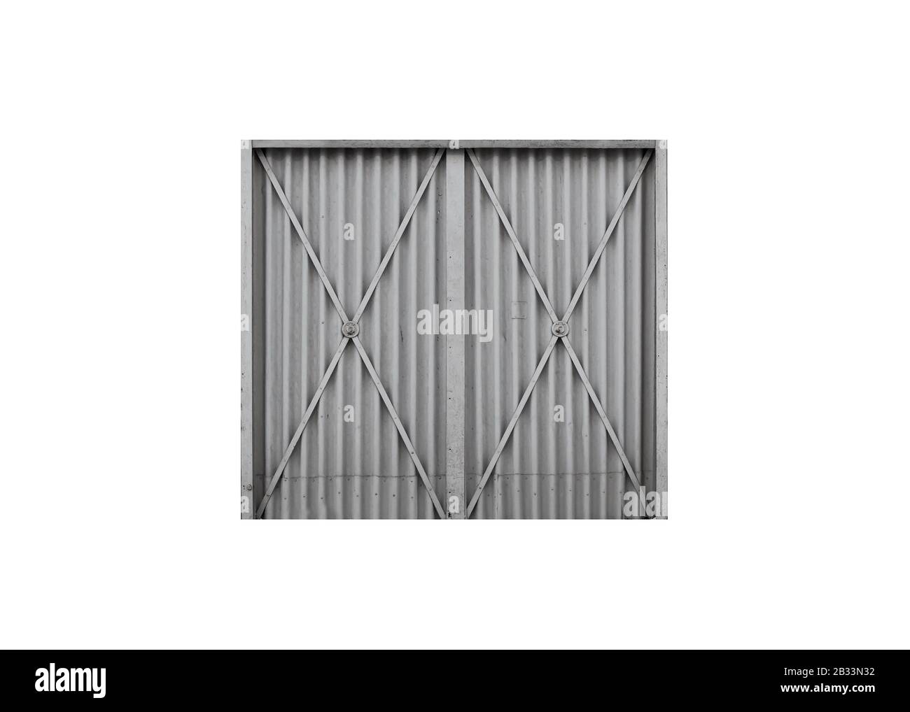 Old storage gate isolated on white, background texture Stock Photo - Alamy