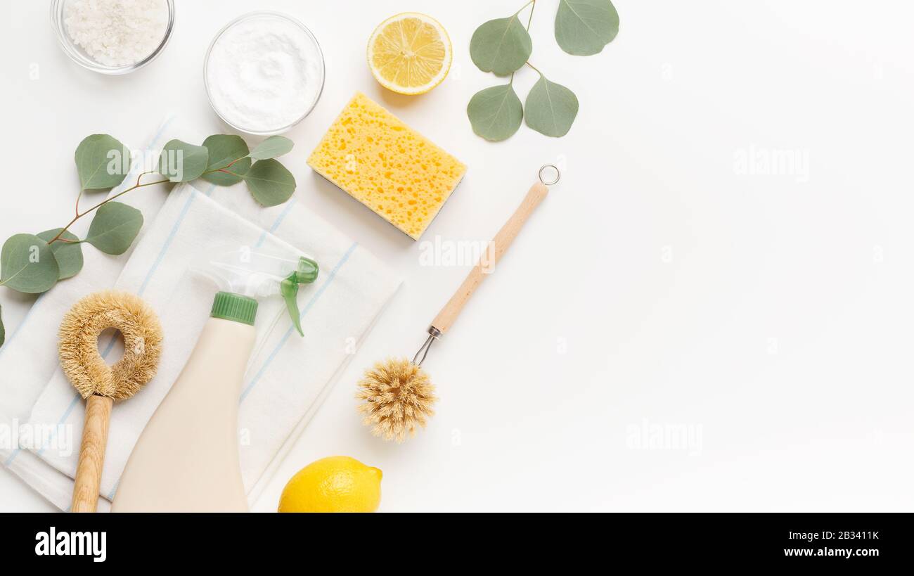 Set of eco friendly natural cleaning products Stock Photo - Alamy