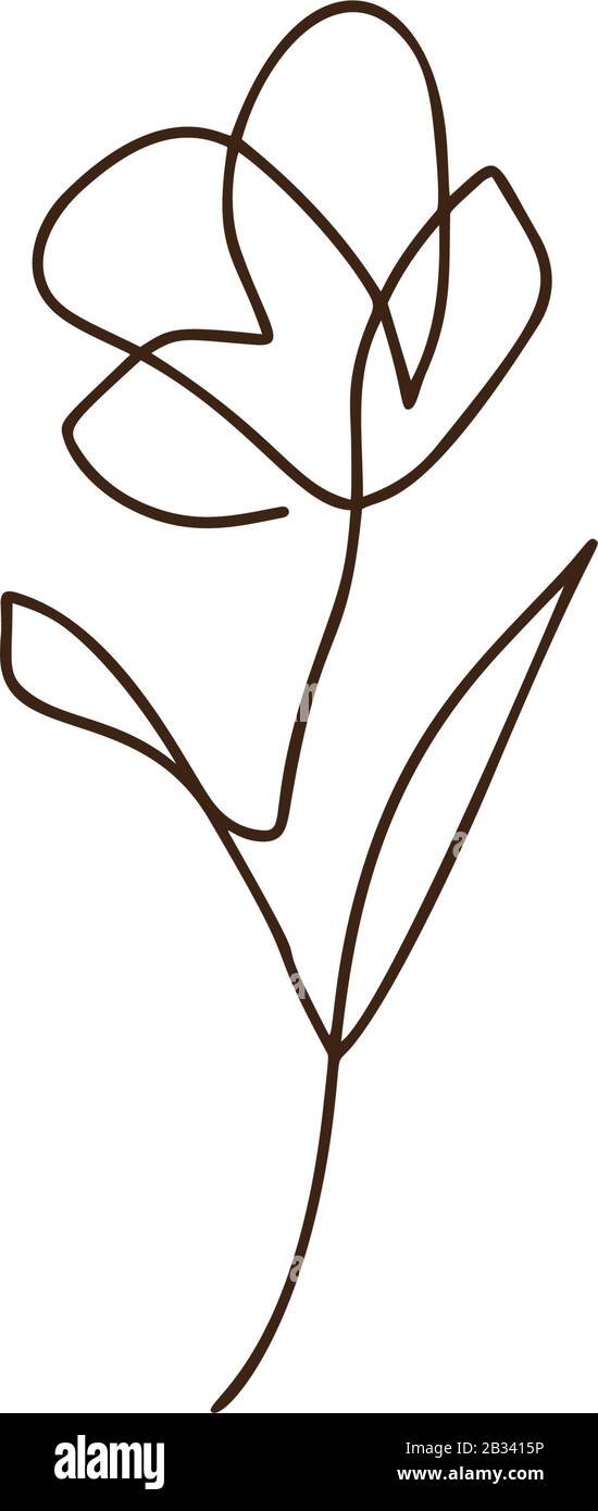 Tulip flower vector one line art logo. Minimalist contour drawing ...