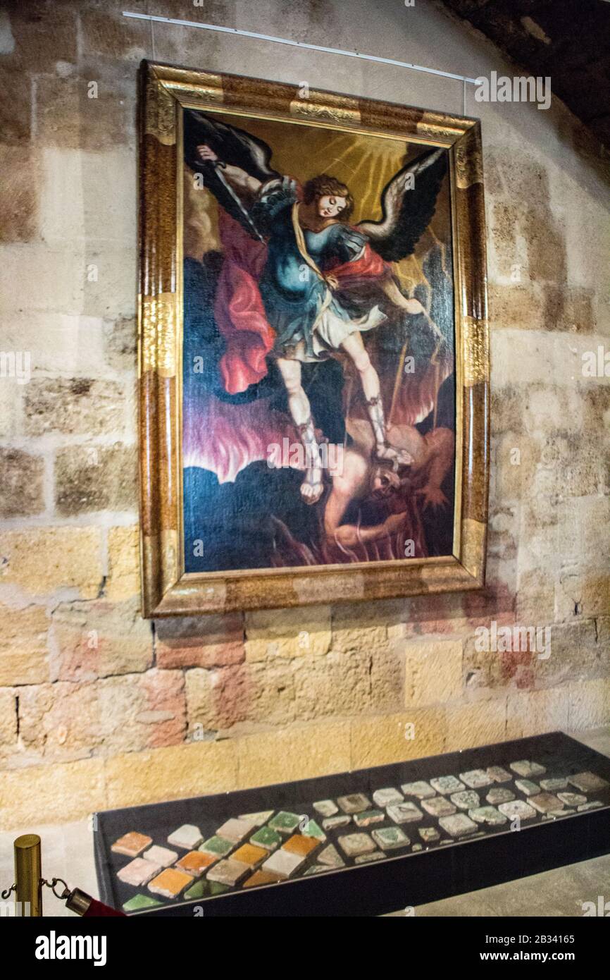 Musée de l'Emperi,Salon-de-Provence : Saint Michel terrassant le Démon,peinture anonyme XVII°? Stock Photo