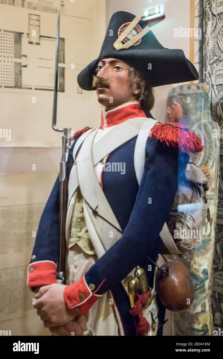 Musée de l'Emperi,Salon-de-Provence : Soldat Infanterie de ligne 1796-1800 campagne d'Egypte,bataille des Pyramides Stock Photo