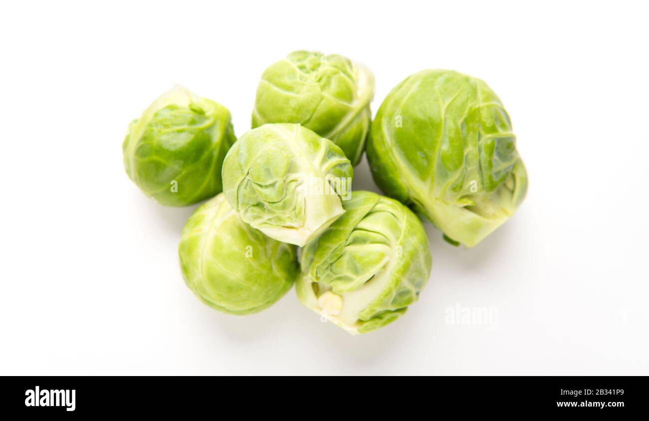 Vegetarianism of the future. Heap of brussels sprouts Stock Photo