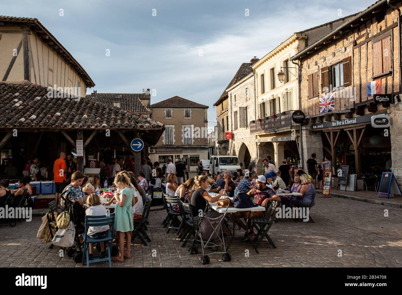Villeréal medieval bastide town in the Lot-et-Garonne department in south-western France, Europe Stock Photo