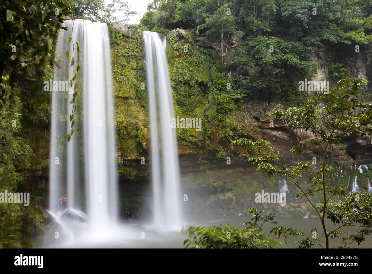 Beautiful scenery of a waterfall in the middle of a forest - perfect ...