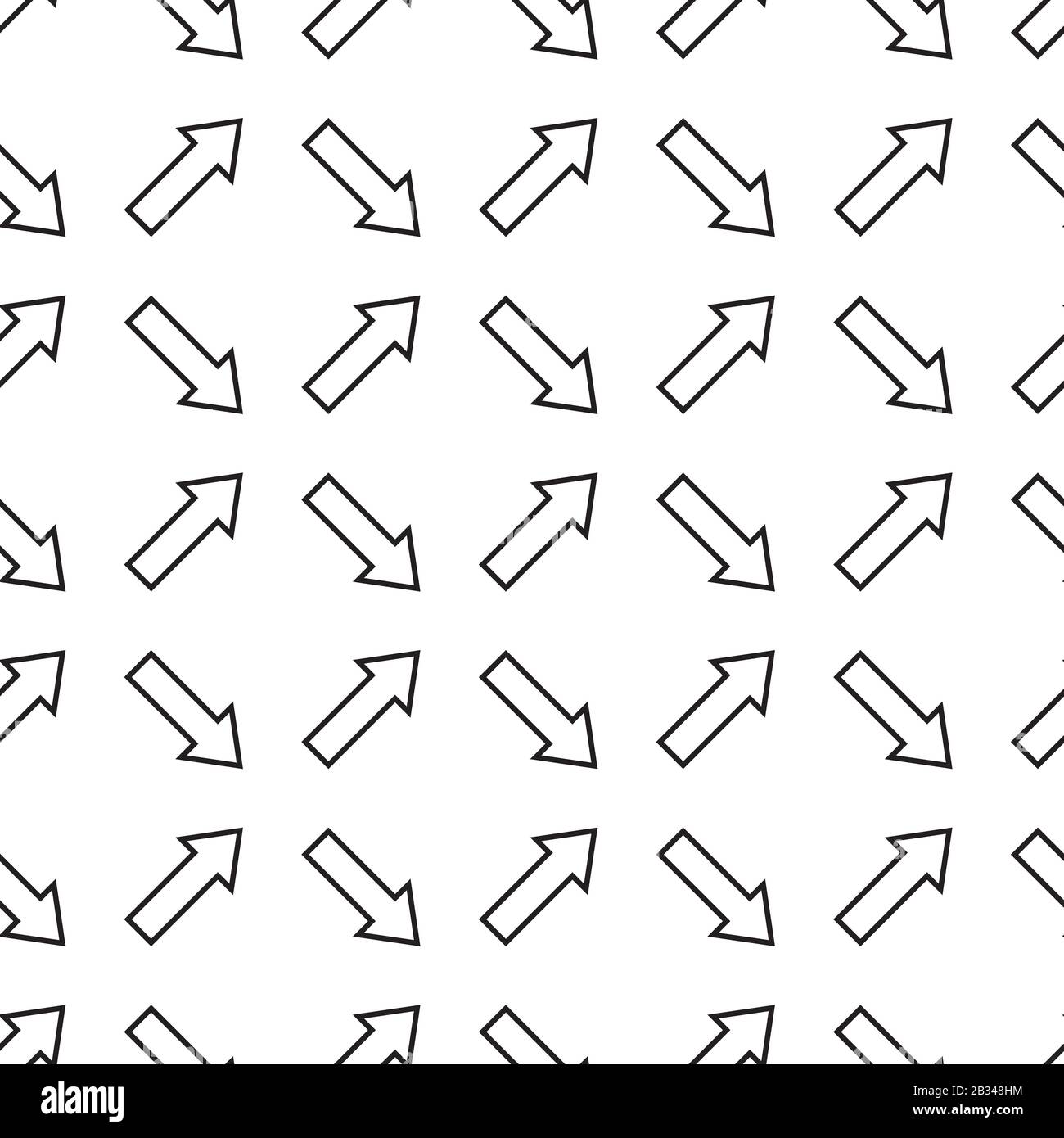 Arrows seamless pattern. Sketch design symbols. Black and white vector ...