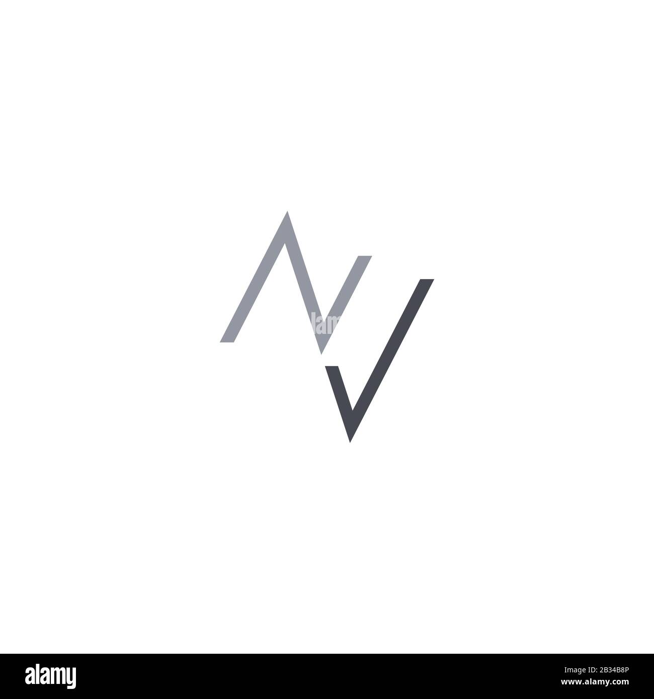 Initial letter nv or vn logo vector design template Stock Vector Image ...