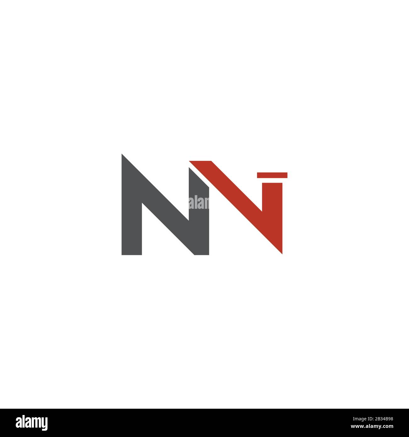Initial letter nv or vn logo vector design template Stock Vector