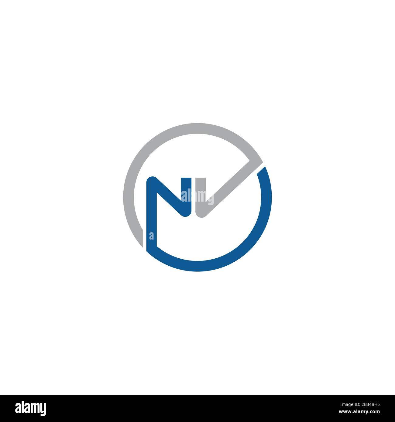 Initial letter nv or vn logo vector design template Stock Vector
