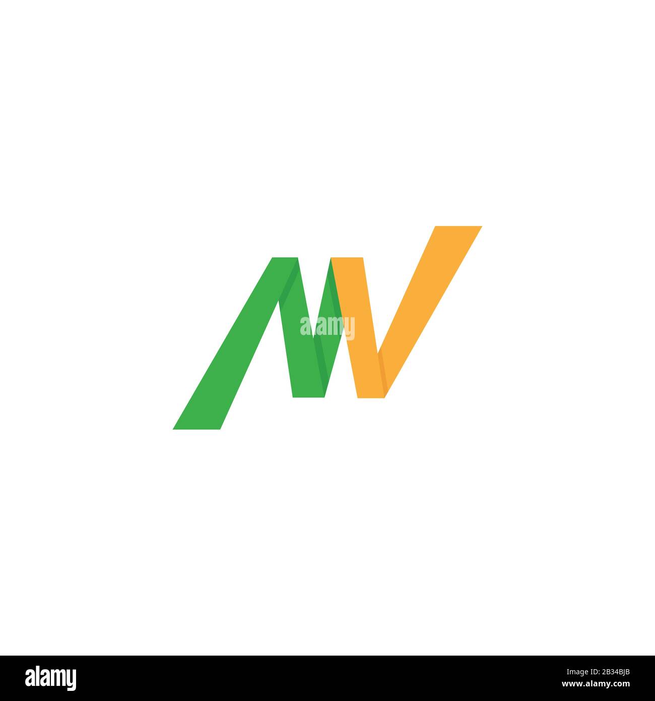 Initial letter nv or vn logo vector design template Stock Vector Image ...