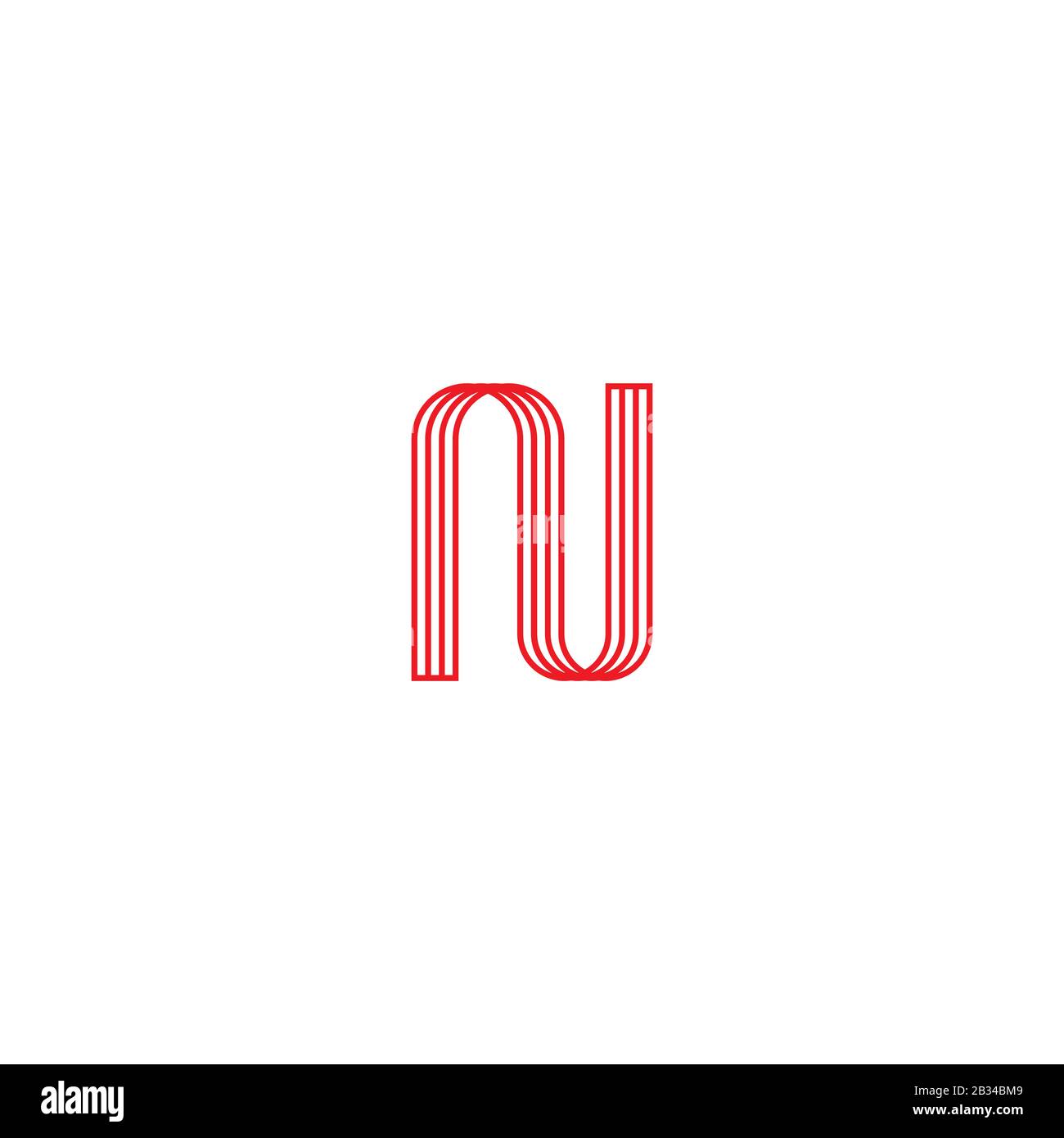 Initial letter nv or vn logo vector design template Stock Vector
