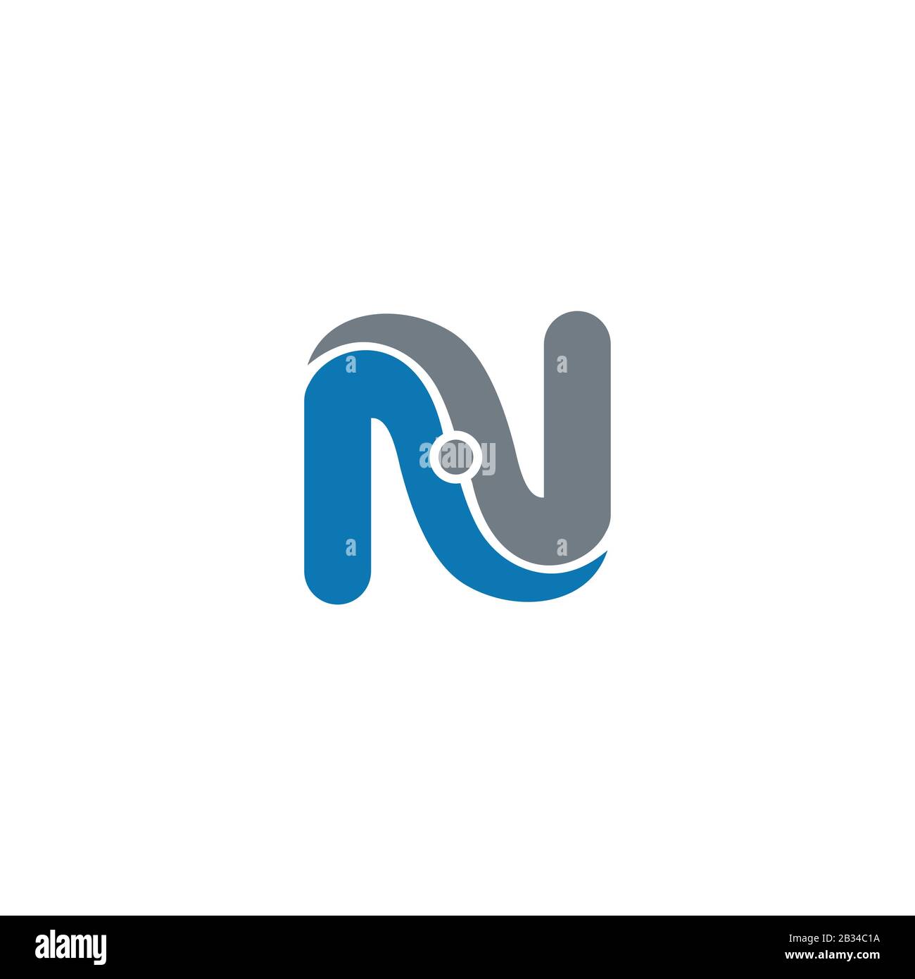 Initial letter nv or vn logo vector design template Stock Vector
