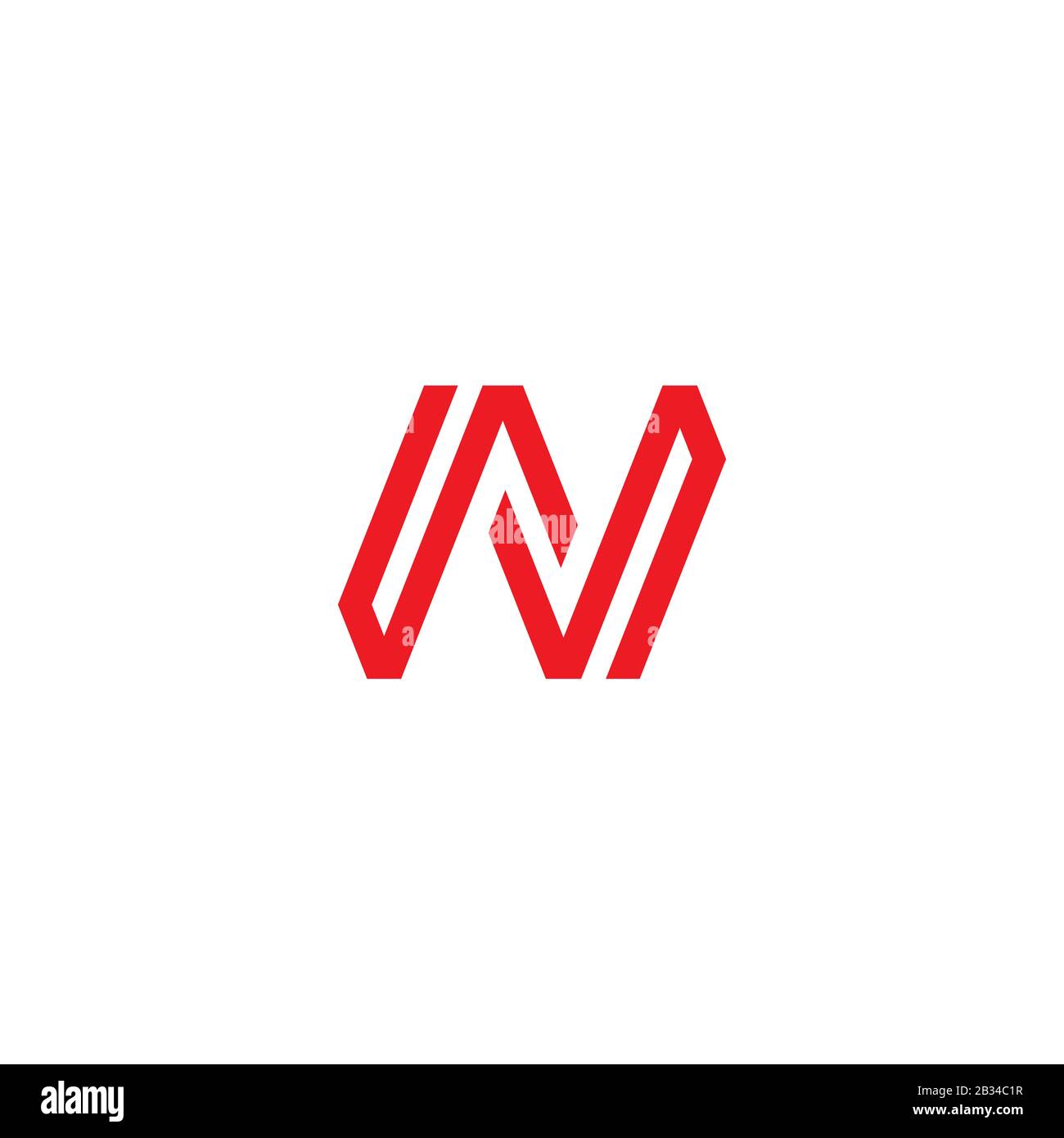 Initial letter nv or vn logo vector design template Stock Vector