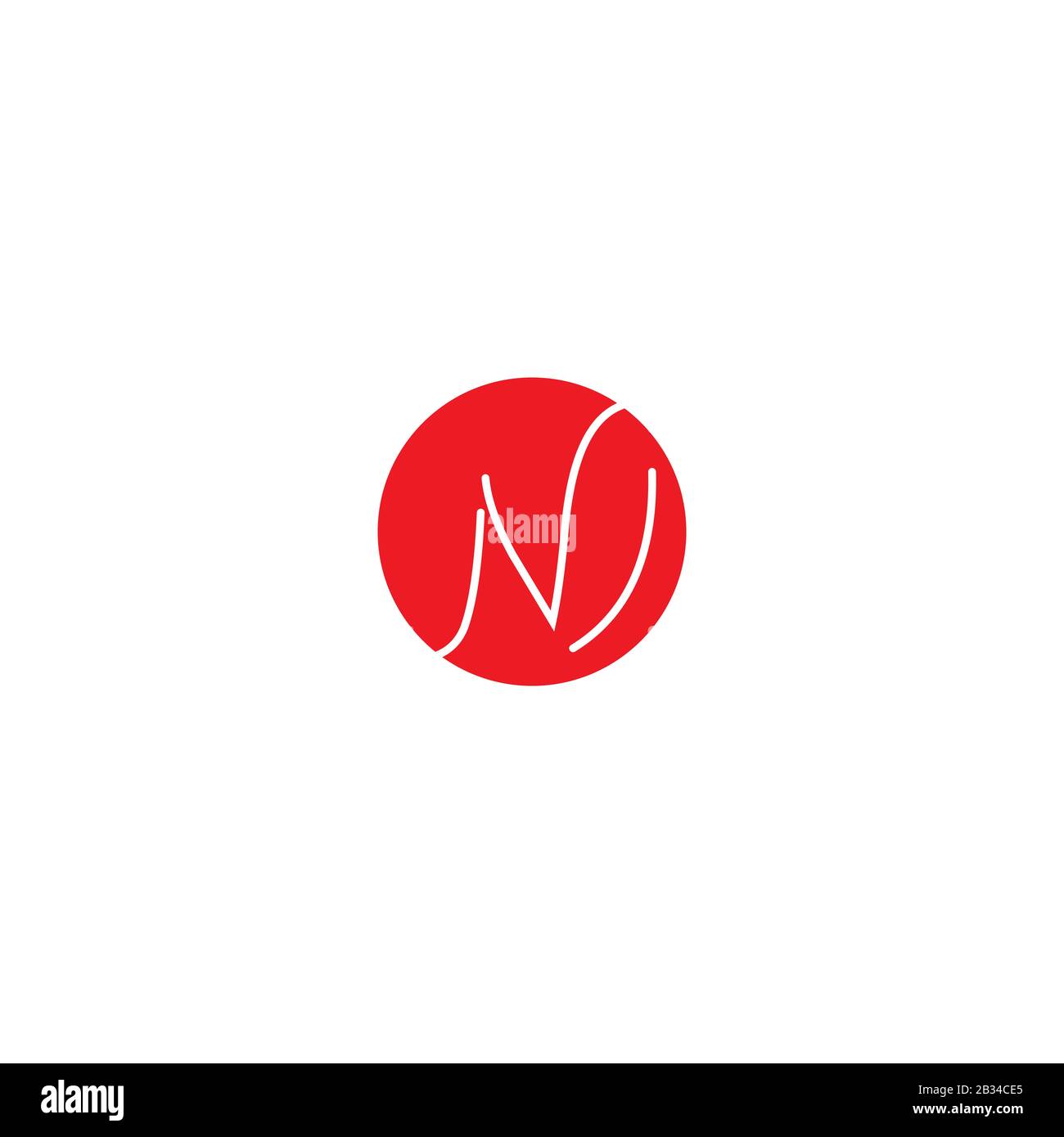 Initial letter nv or vn logo vector design template Stock Vector