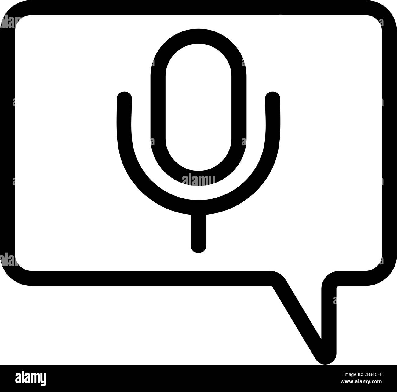 microphone, message icon vector. Isolated contour symbol illustration ...