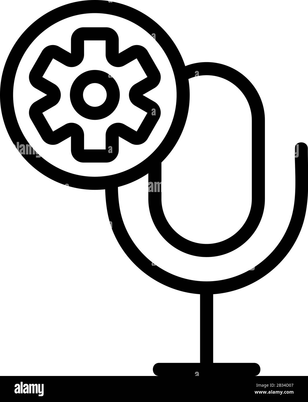 Set up the microphone icon vector. Isolated contour symbol illustration ...