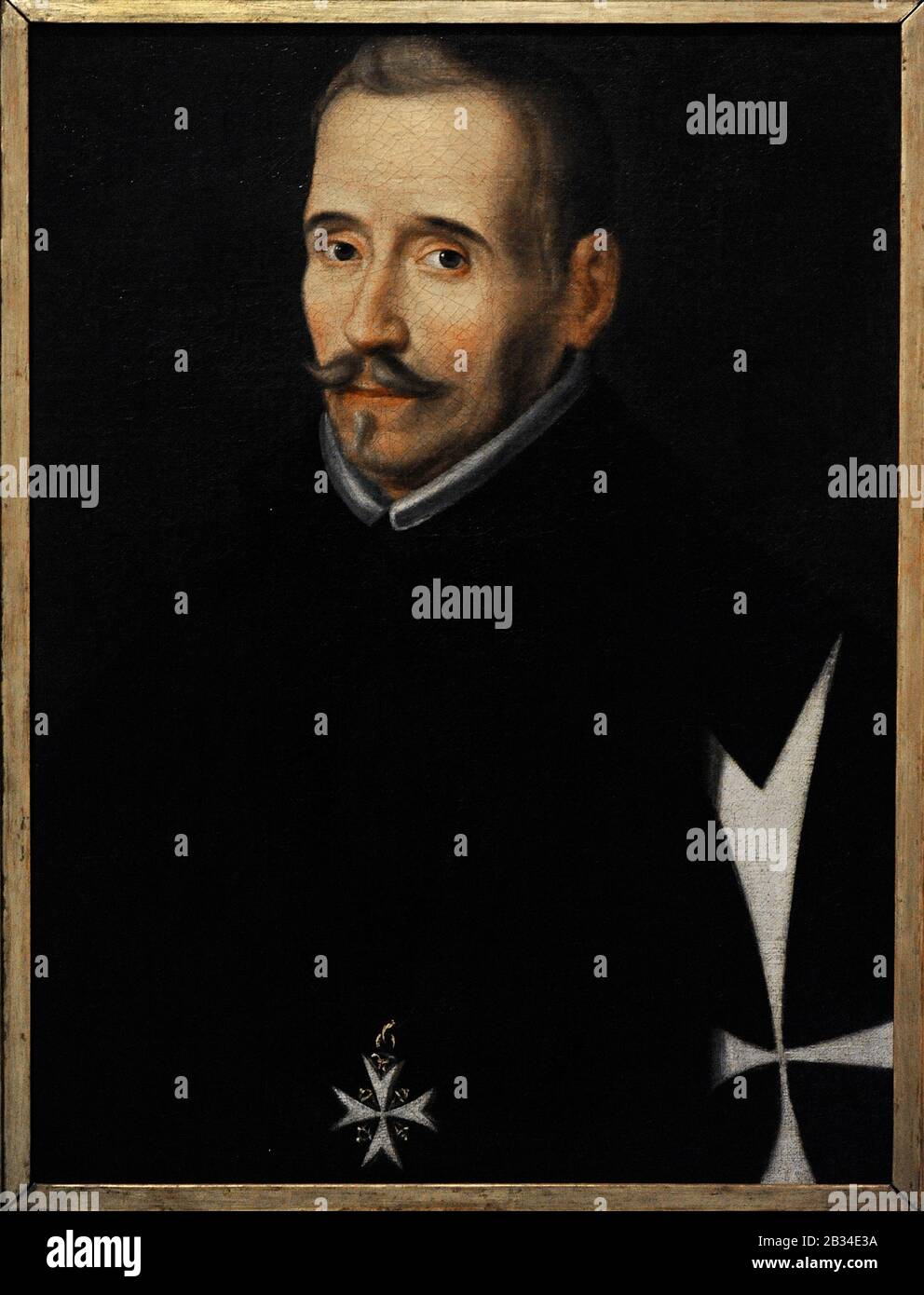 Felix Lope de Vega y Carpio (1562-1635). Spanish writer. Portrait attributed to Eugenio Cajes (1574-1634). First third of 17th century. Lazaro Galdiano Museum. Madrid. Spain. Stock Photo