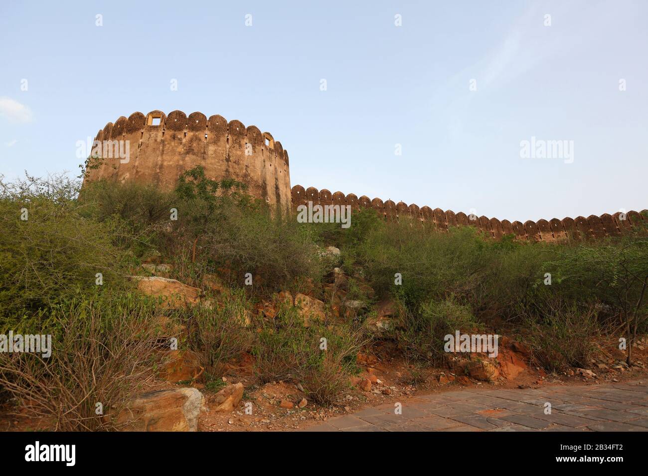 Nahargarh fort wall and bastion, Rajasthan, India Stock Photo