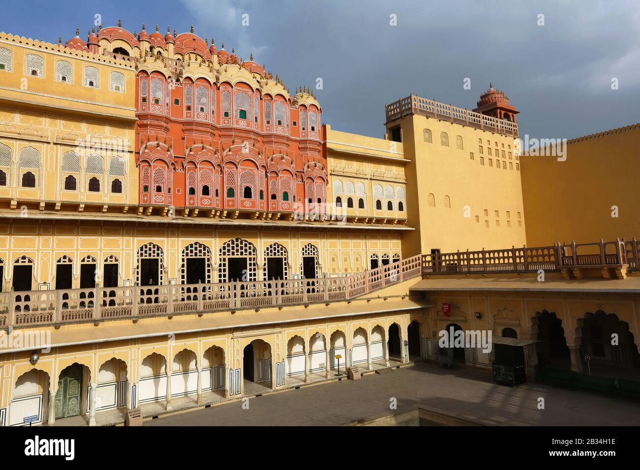 Interior of Palace of the Winds, Hawa Mahal, Jaipur, Rajasthan, India Stock Photo
