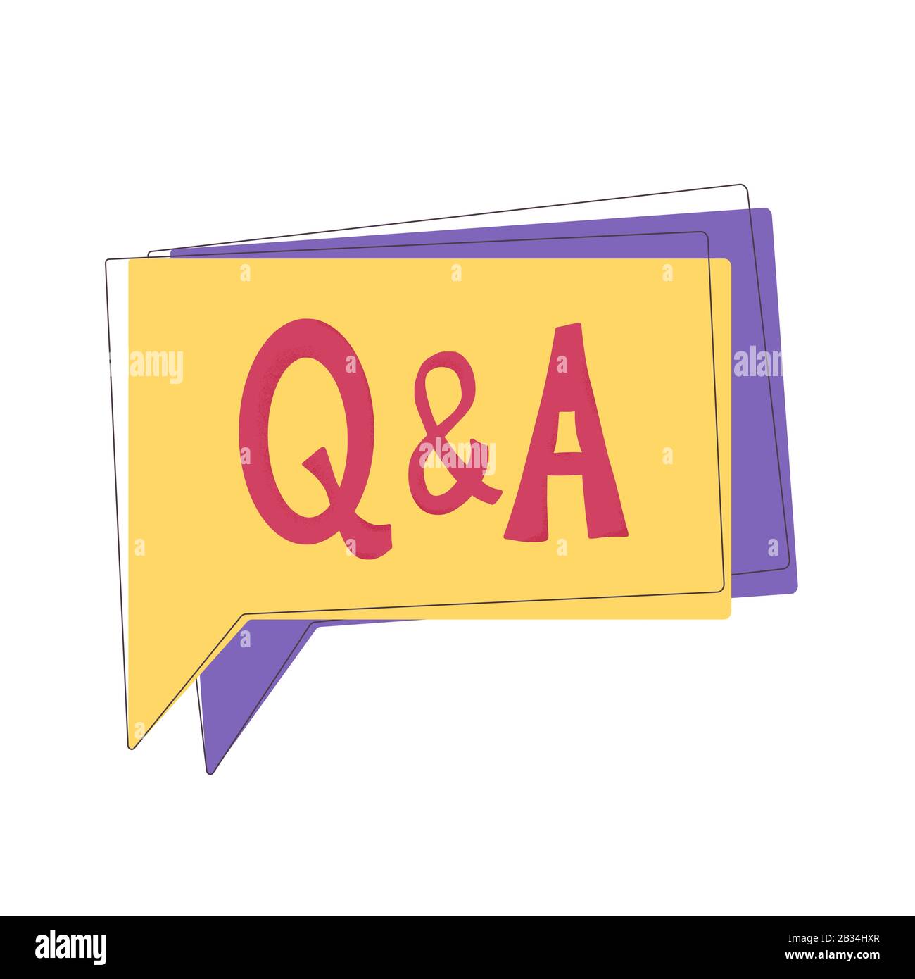 Q and A text emblem. Question & Answer. Vector           illustration. Stock Vector