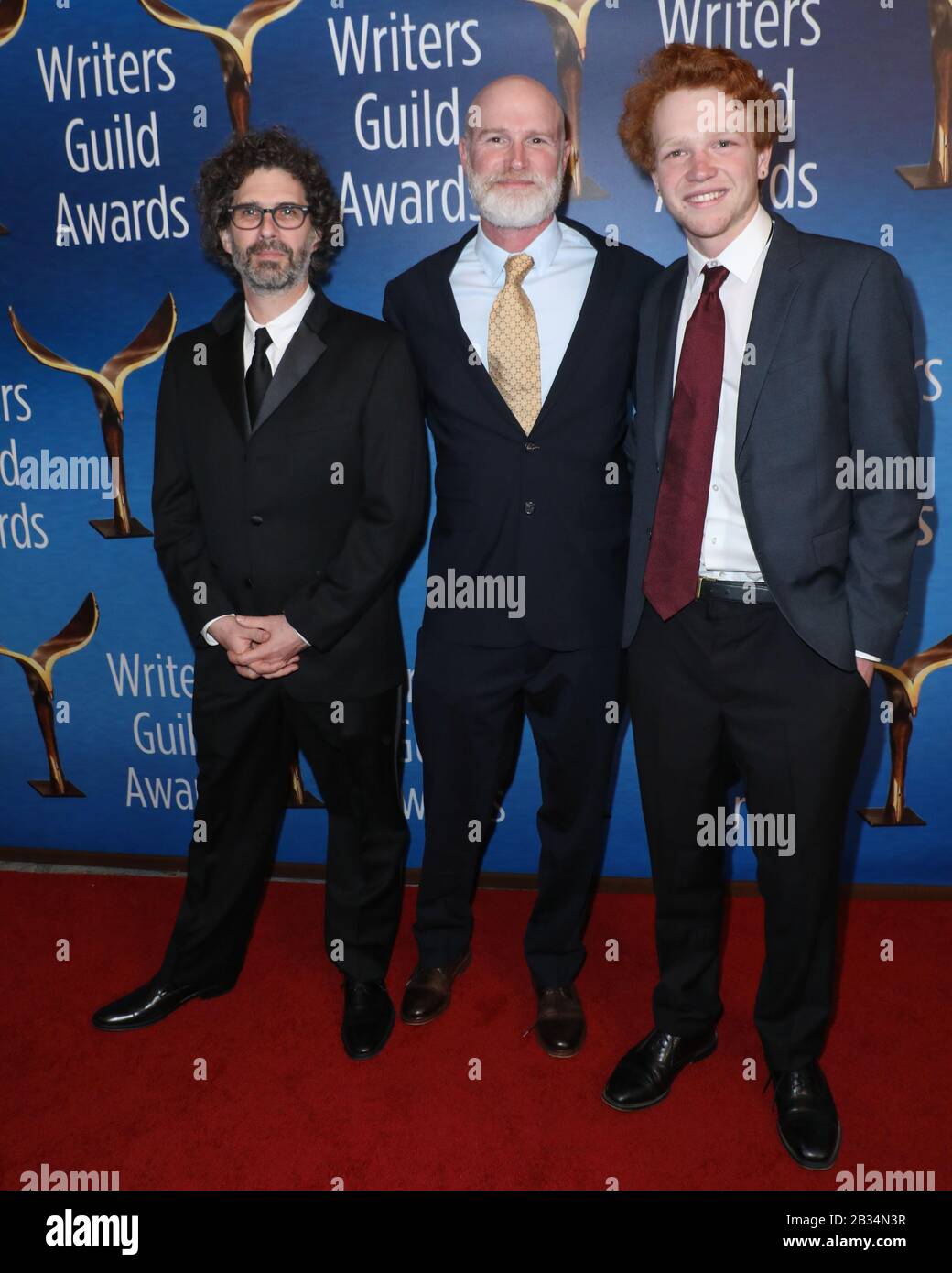 Writers Guild Awards 2020 - West Coast Ceremony Arrivals at the Beverly Hilton Hotel in Beverly Hills, California on February 1, 2020 Featuring: Joshua Marston, David Hollander, Clay Hollander Where: Beverly Hills, California, United States When: 01 Feb 2020 Credit: Sheri Determan/WENN.com Stock Photo