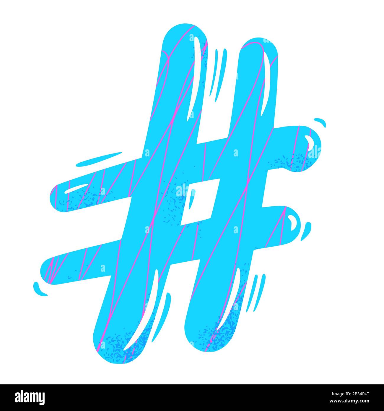 Hashtag or number sign isolated on white background. social media hash ...