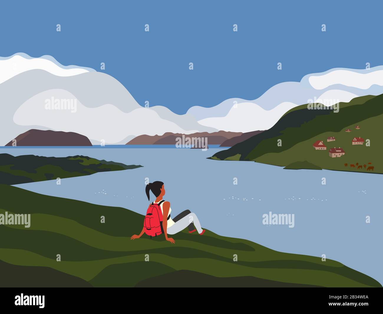 Travel lifestyle concept flat vector poster Stock Vector