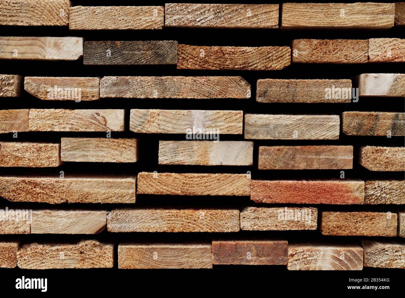 Softwood Texture: Detail of Sawn Wooden Slats Stock Photo