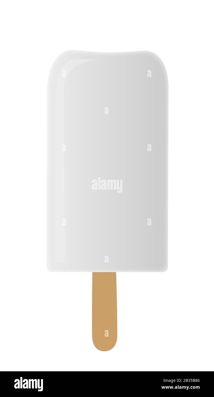 white ice lolly isolated on white background Stock Photo