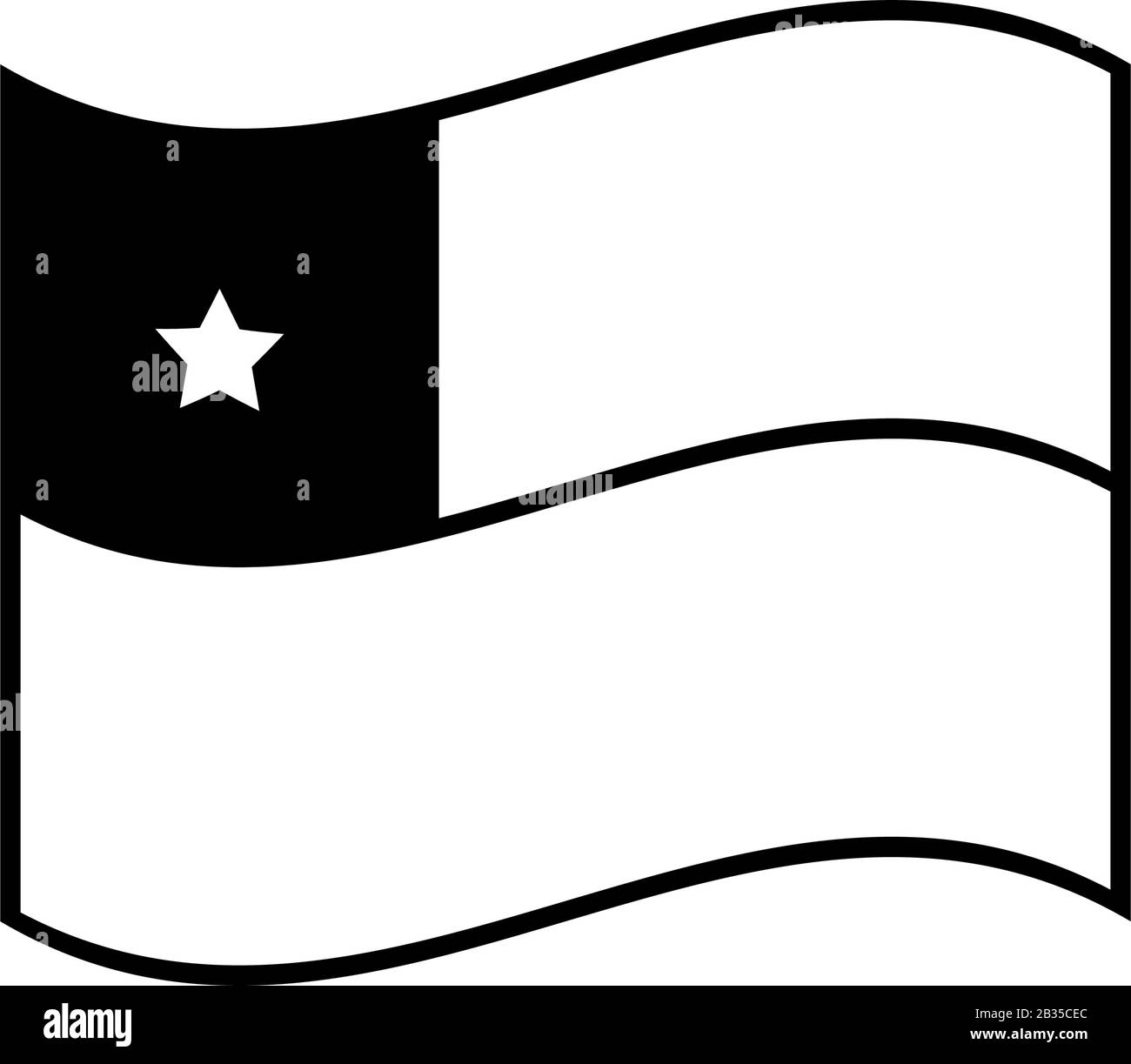 Chile flag icon illustrated in vector on white background Stock Vector